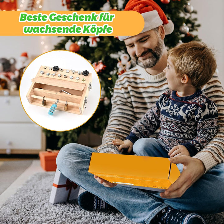 Wooderma Montessori Spielzeug für 3 4 5 Jahre, Montessori Schraubendreher Brett, Holzspielzeug Monte
