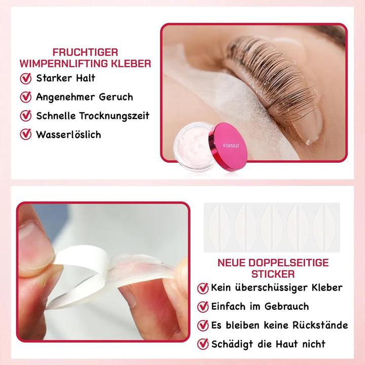 P-Beauty 2025 SET Wimpernlifting & Augenbrauenlifting mit Glue Balm - Laminierungs Kit für Schwung &