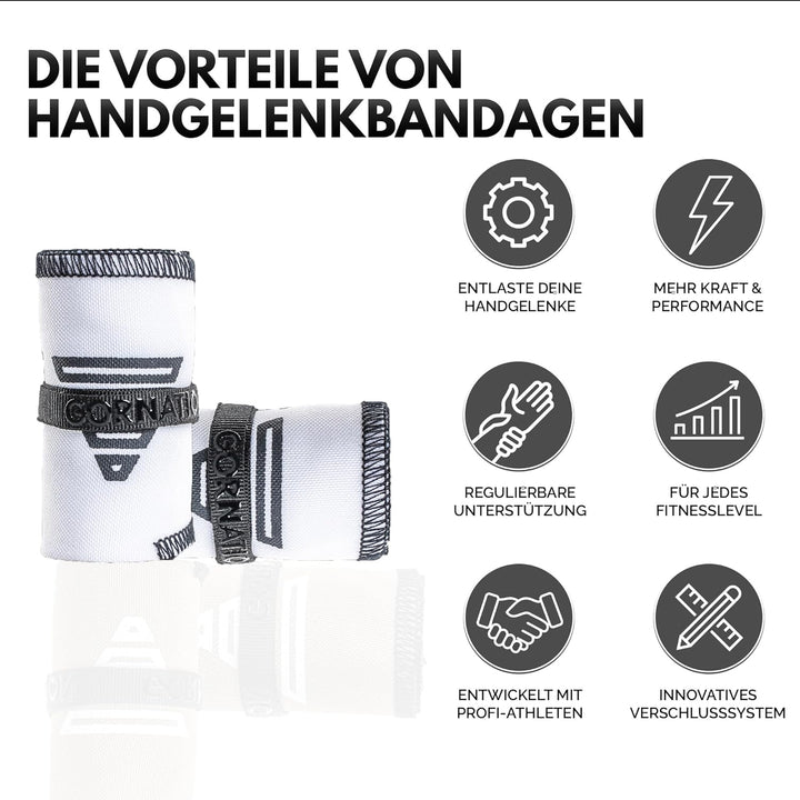 GORNATION Handgelenk-Bandagen - Performance Wrist Wraps für Fitness, Gym, Calisthenics &amp; Kraftsport