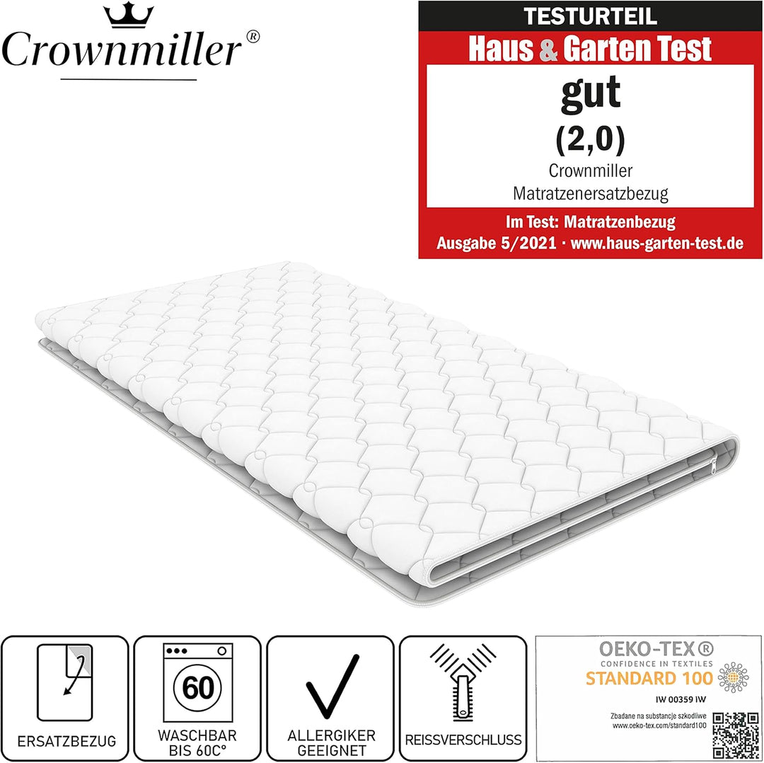Crownmiller Microfaser Matratzenersatzbezug, Matratzenbezug 60x120 cm für Kindermatratzen von 8 bis