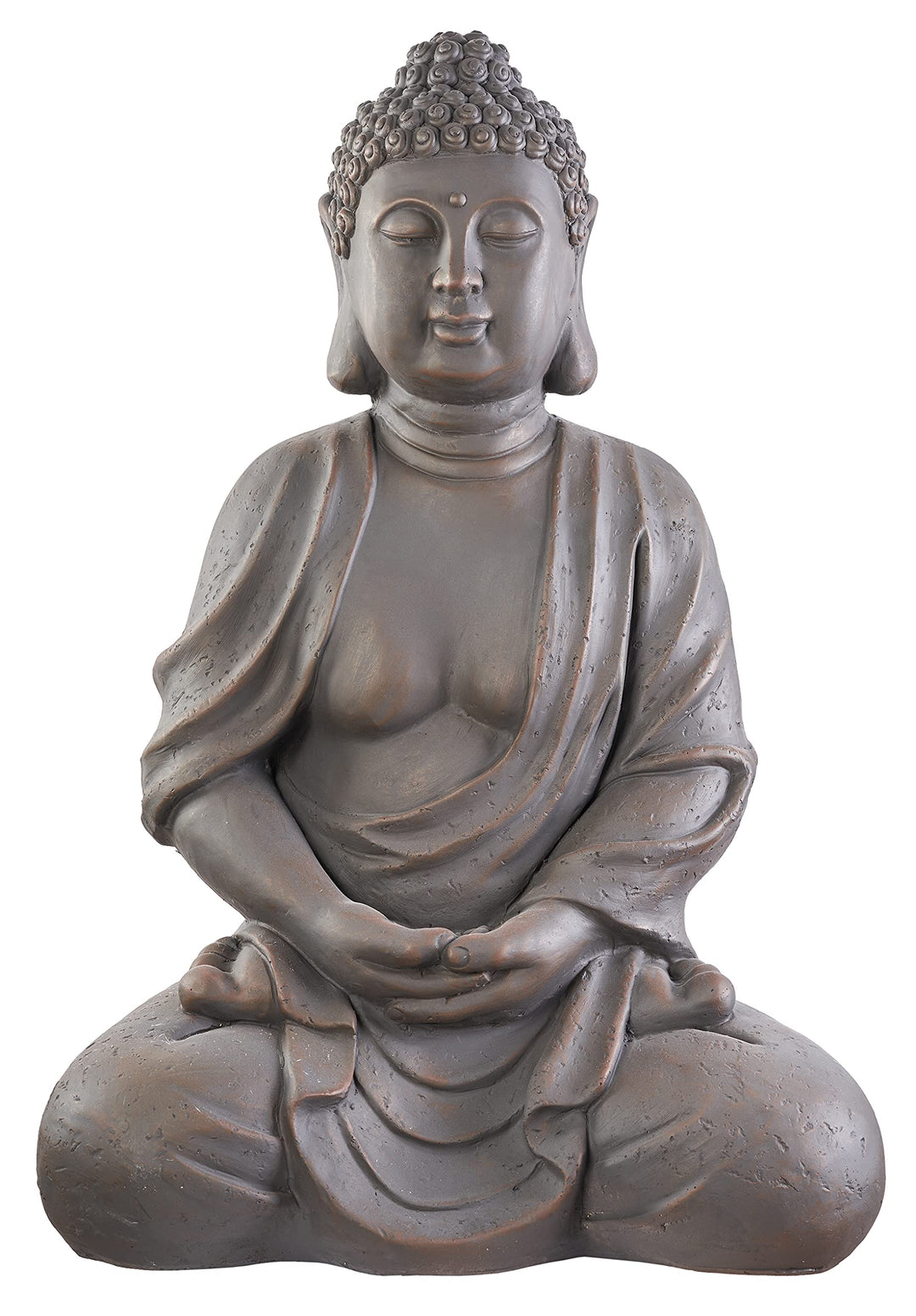 Worldconnection XXXL Grosser Buddha 70 cm Garten Deko Figur Skulptur Feng Shui Steinfigur-Optik