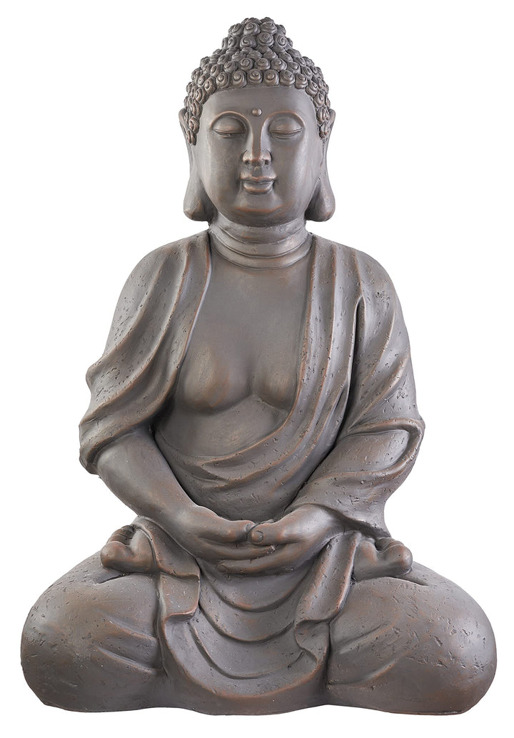 Worldconnection XXXL Grosser Buddha 70 cm Garten Deko Figur Skulptur Feng Shui Steinfigur-Optik