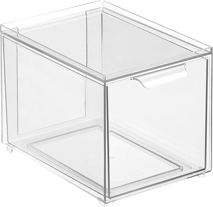 mDesign Aufbewahrungsbox mit Schublade – stabile Schubladenbox aus Kunststoff zur Schuhaufbewahrung
