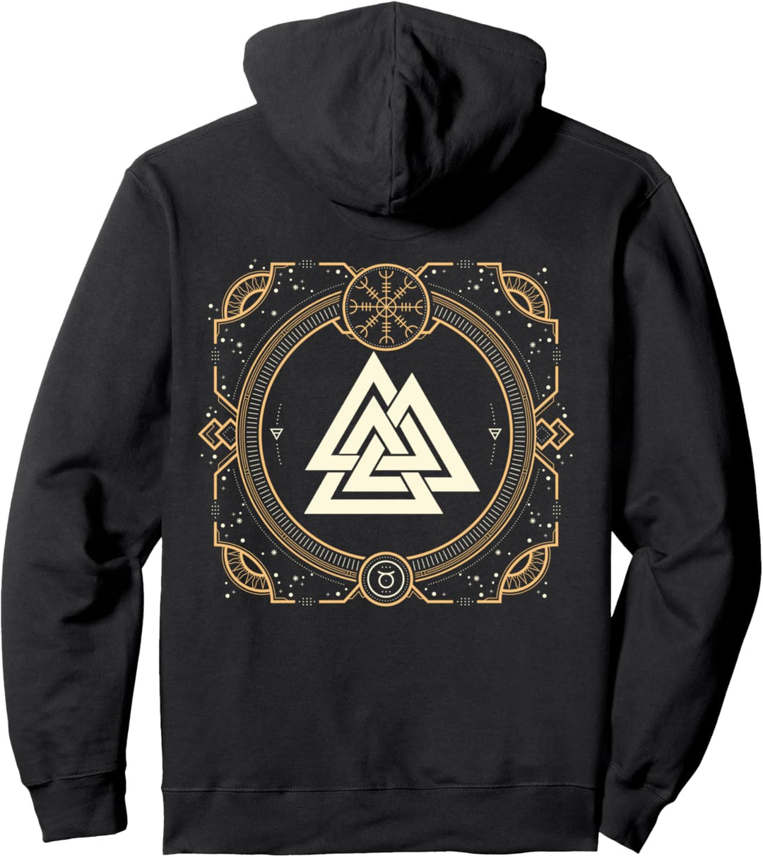 Magische Wikinger Symbole - Valknut & Aegishjalmur Pullover Hoodie