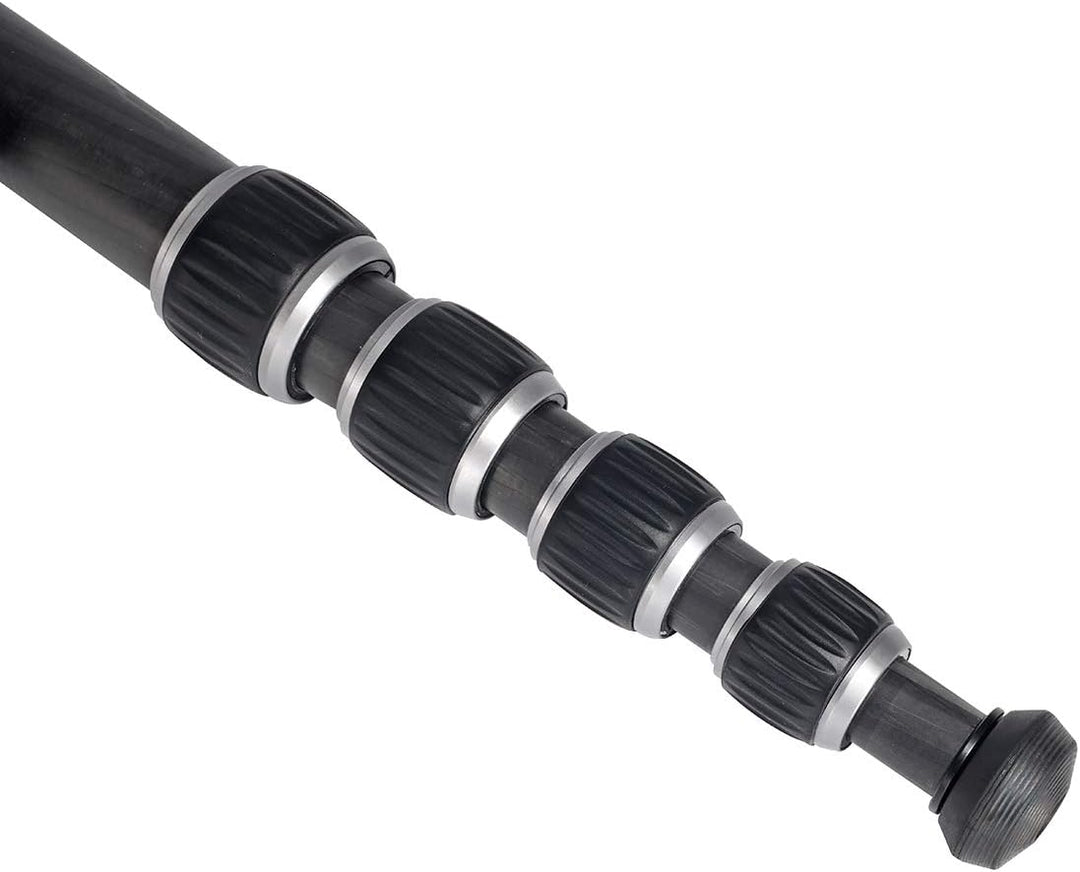 Robustes leichtes Monopod aus hochwertigem Karbon mit 5 Segmenten und Schnelldrehverschlüssen, 40cm
