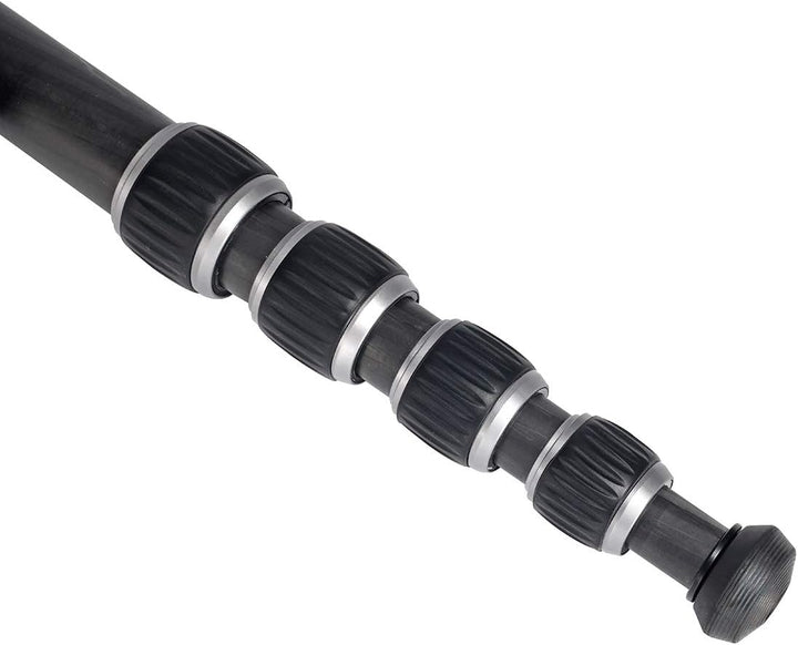 Robustes leichtes Monopod aus hochwertigem Karbon mit 5 Segmenten und Schnelldrehverschlüssen, 40cm