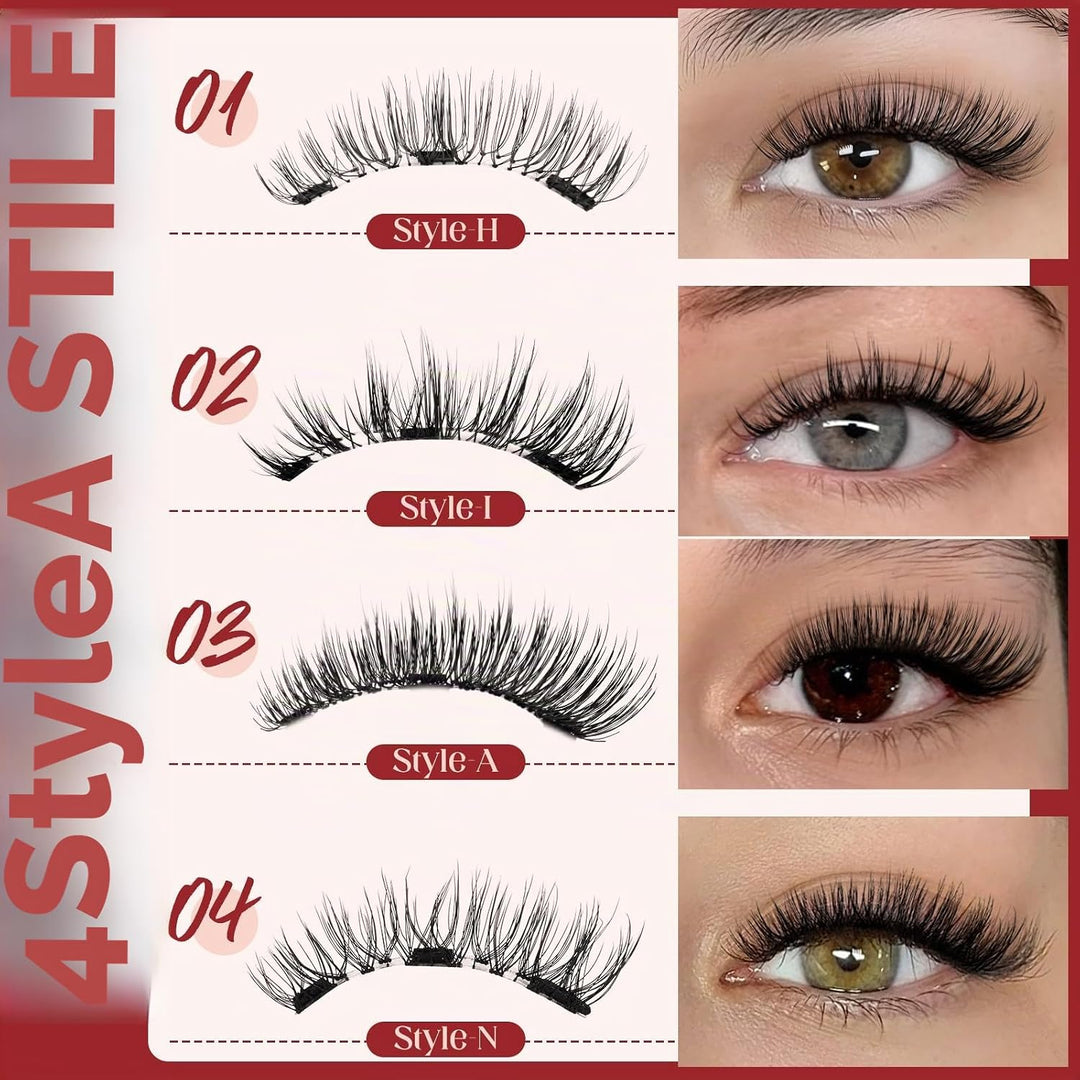 Higu clace Magnetische Wimpern,Magnet Wimpern Ohne Eyeliner,Magnetische Wimpern mit Applikator, Kein