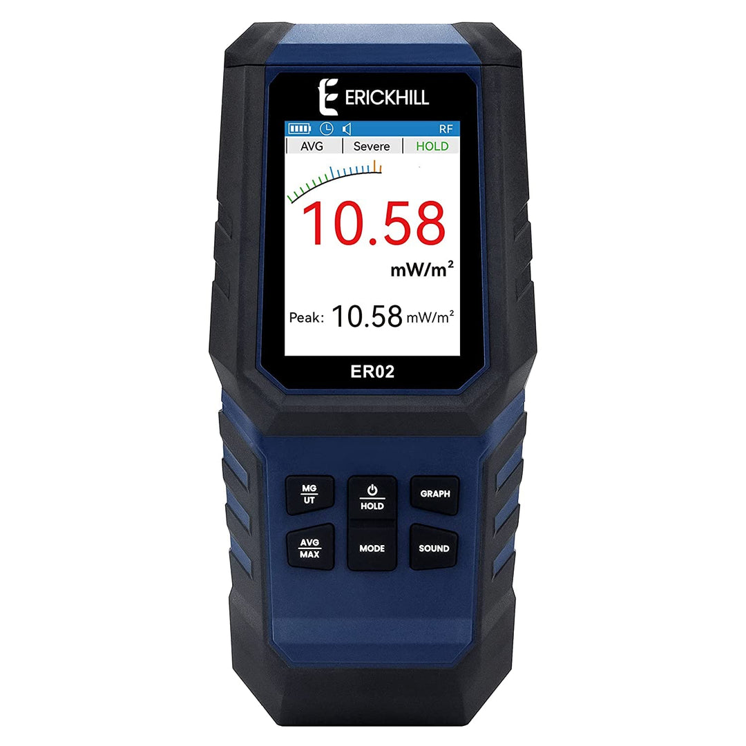 ERICKHILL EMF Messgerät ER-02, EF/MF/RF-Prüfung, wiederaufladbarer magnetfeld , digitaler/Grafik-Dua