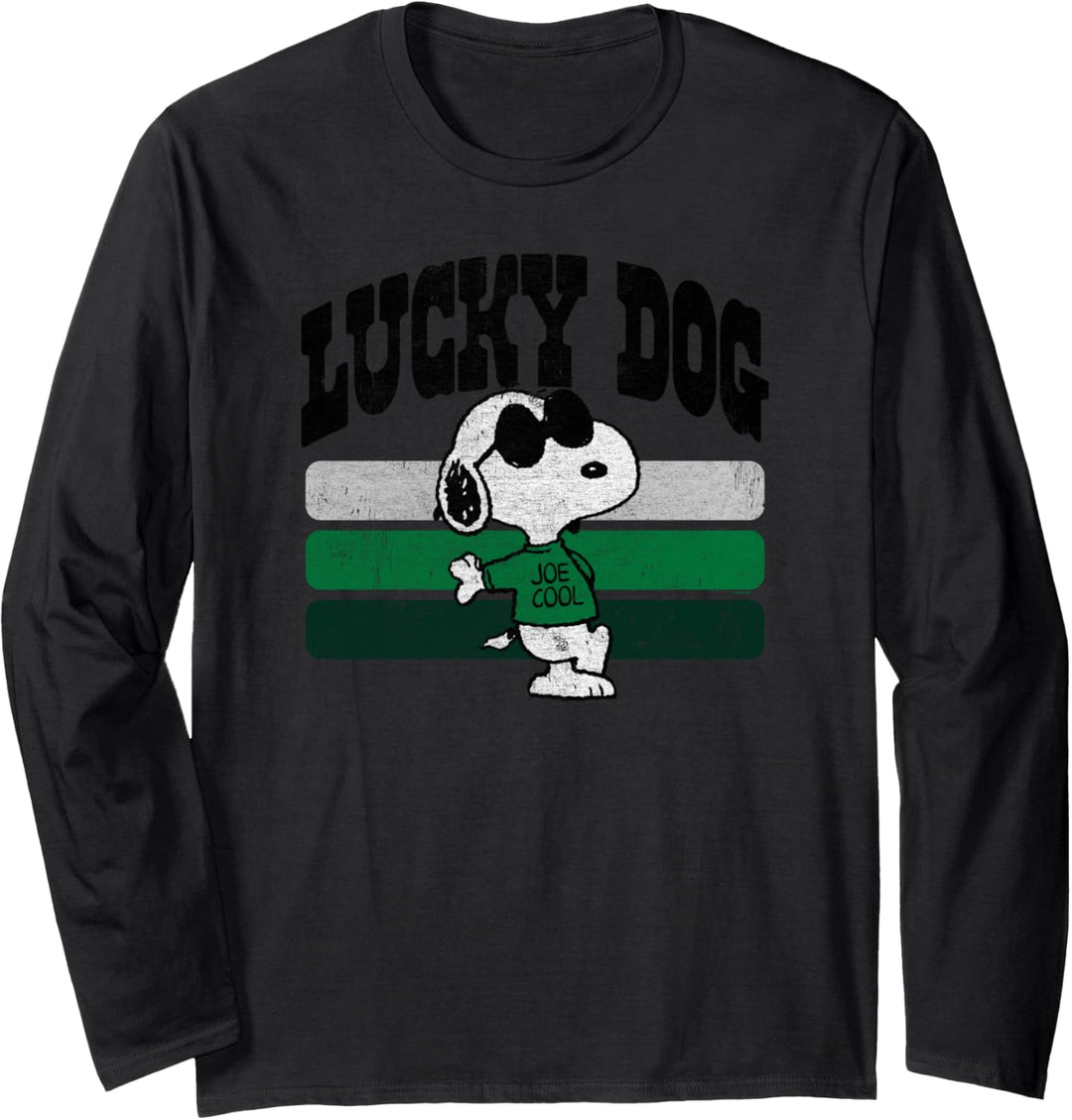 Peanuts St Patrick's Day glücklicher Hund Langarmshirt