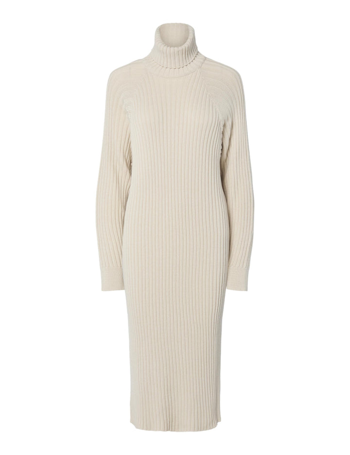 YAS Damen Yasmavi Knit Midi Rollneck Dress S. Noos Strickkleid, XS Birch