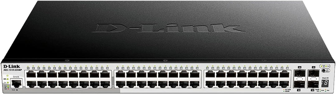 D-Link DGS-1510-52XMP/E, 52-Port Layer 2/3 Smart Managed PoE Gigabit Stack Switch (48 x 10/100/1000