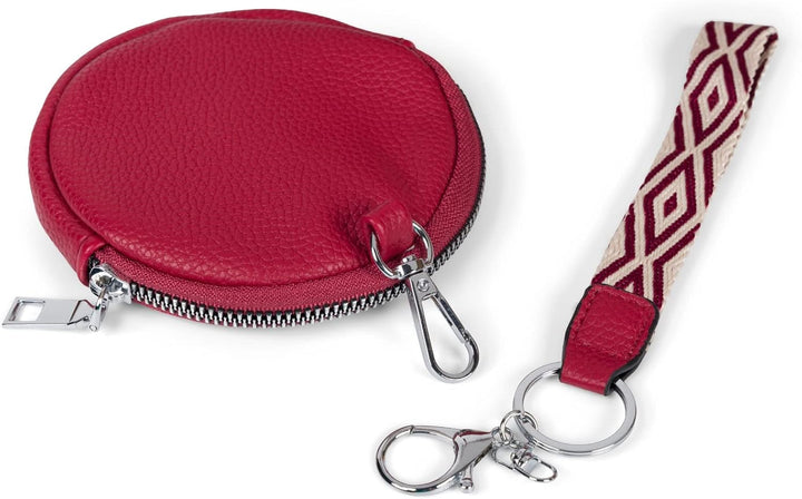 styleBREAKER Damen Halbmond Crossbody Schultertaschen Set 3-Teilig, Schultergurt mit Muster, Schlüss
