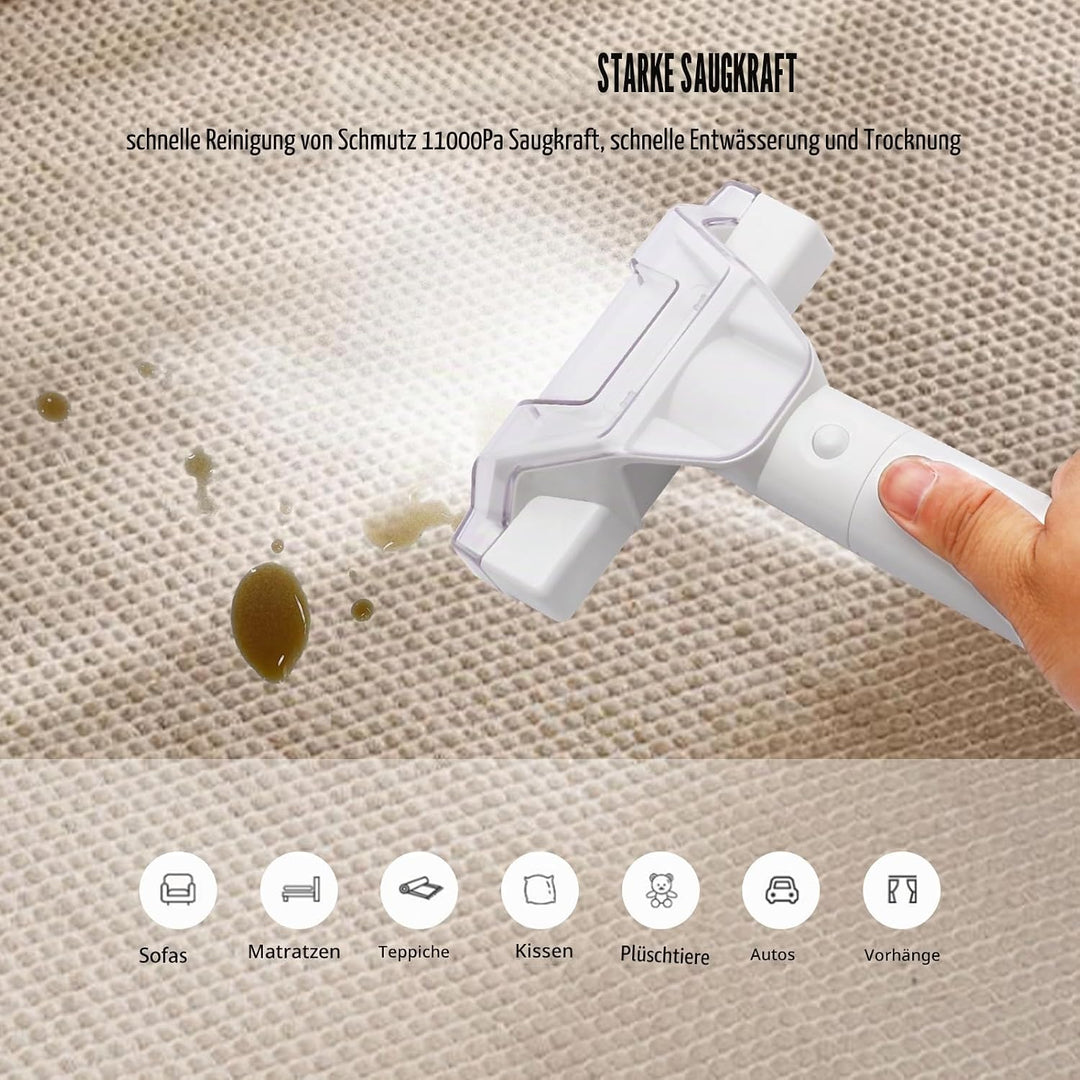 Handgeführte Reinigungsmaschine für Teppiche und Möbel, mit 2 Bürsten, 1080ml sauberes Wasser &amp; 850m