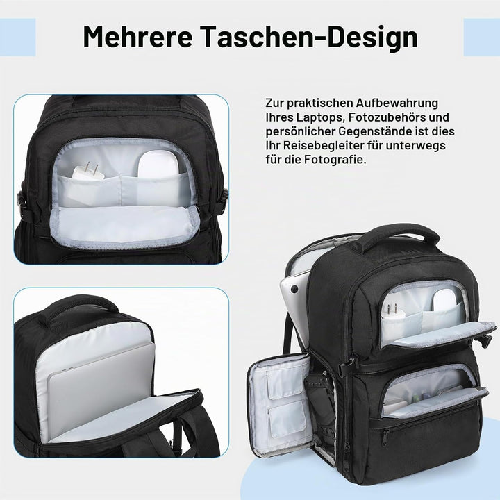 MOSISO Kamera Rucksack,DSLR/SLR/Spiegellose Kamera Tasche,Seite Schnell Zugang Fotografie Reise Tasc