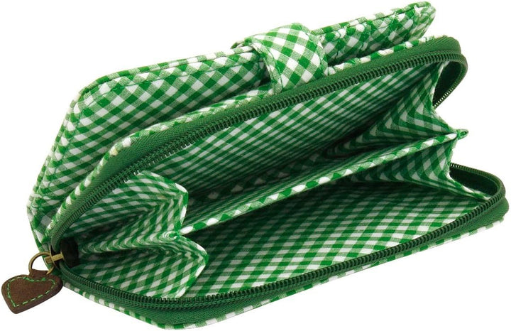 Friedrich 23 RV-Damenbörse, Bavaria, Velvet, Münzbörse, 16 cm, Braun/Grün, Braun/Grün