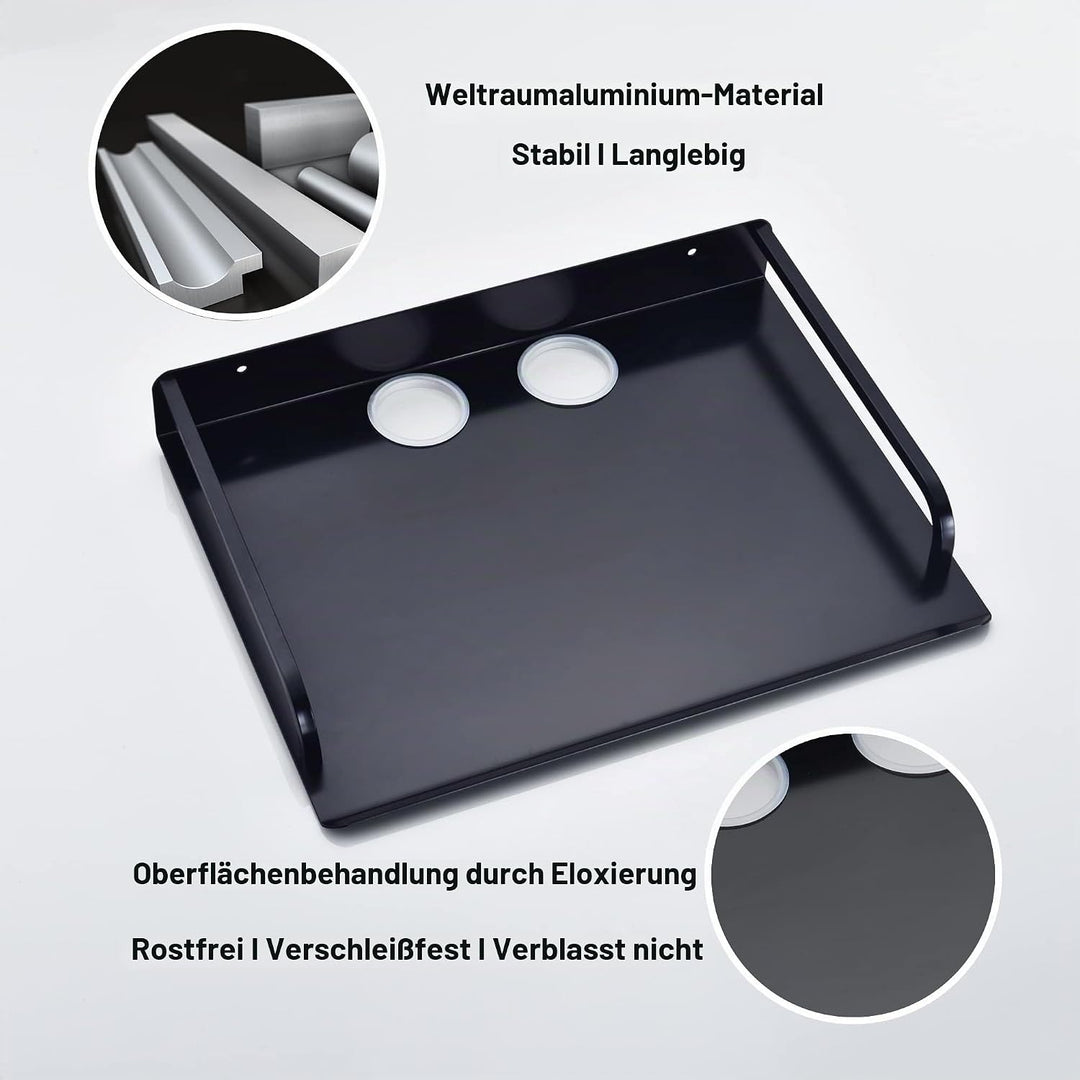 Beamer Wandhalterung, Multimedia Regal Wandregal Schwarz für TV Box, Router, Apple Tv 4k, Receiver,