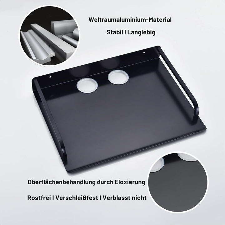 Beamer Wandhalterung, Multimedia Regal Wandregal Schwarz für TV Box, Router, Apple Tv 4k, Receiver,