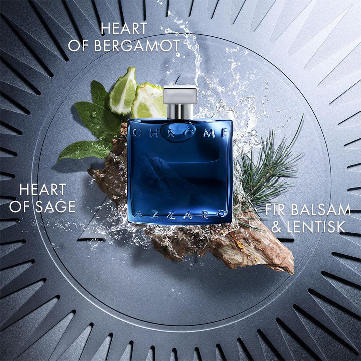 Azzaro Chrome, Parfüm für Herren, Eau de Parfum, Frischer und zitrischer Duft mit Bergamotte, Tannen