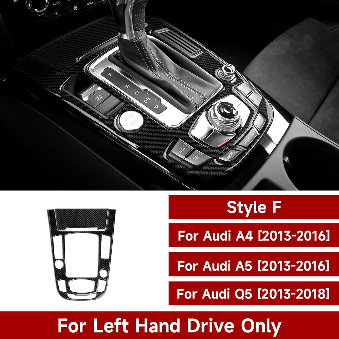 Auto Kohlefaser Schaltknauf Schalthebel Cover Trim Kompatibel mit Audi A4 B8 A5 S4 S5 Q5 RS4 RS5 Zub