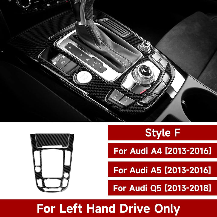 Auto Kohlefaser Schaltknauf Schalthebel Cover Trim Kompatibel mit Audi A4 B8 A5 S4 S5 Q5 RS4 RS5 Zub