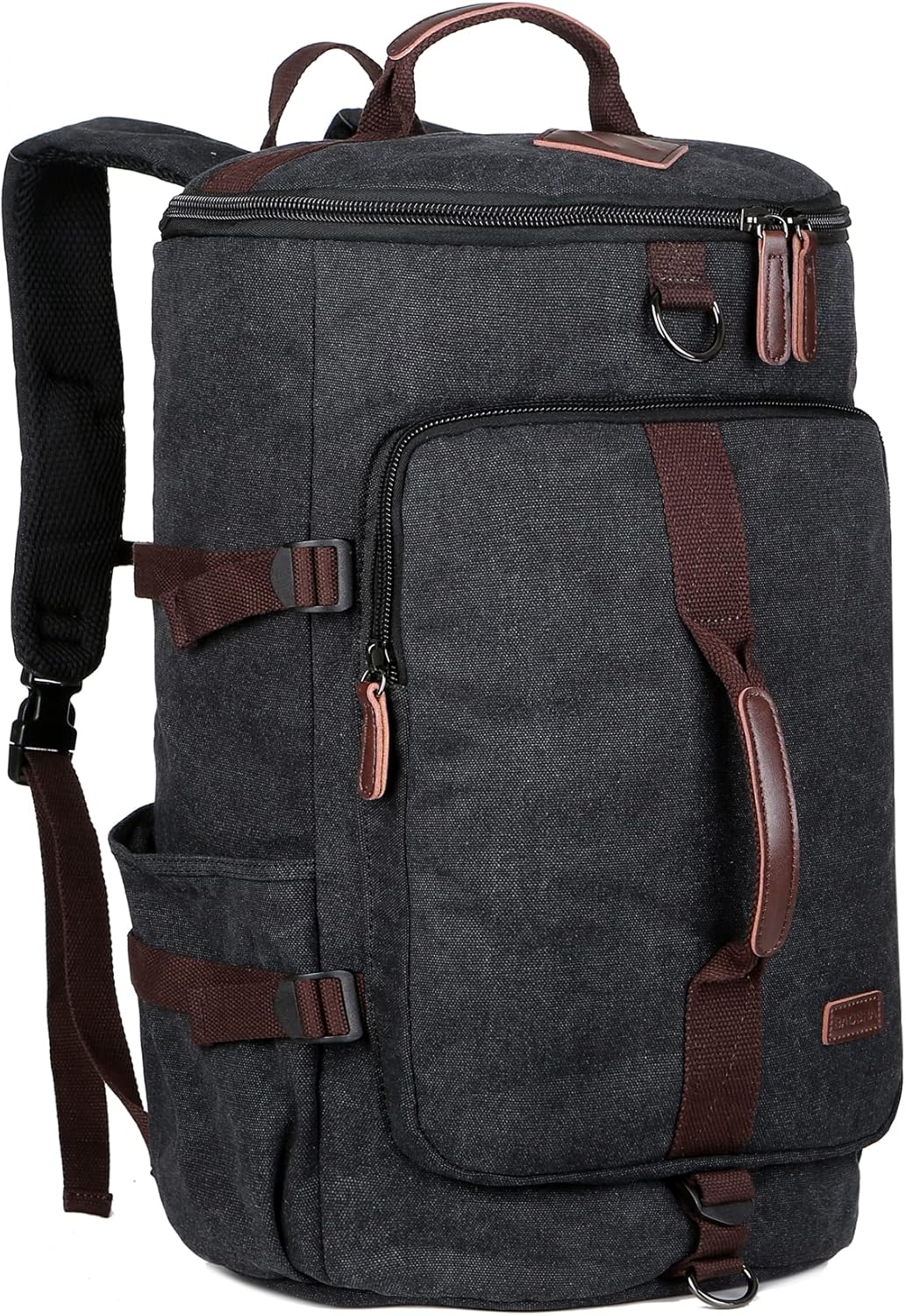 BAOSHA HB-26 Herren Vintage Canvas Rucksack Schwarz, Schwarz