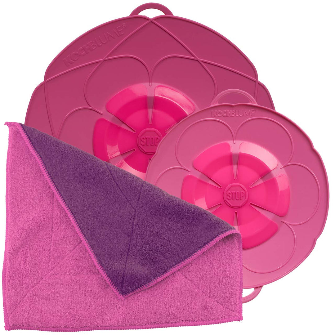 Kochblume Spar-Set für Töpfe von 14 bis 24 cm mit Microfasertuch als Set in der bunten Box | Silikon