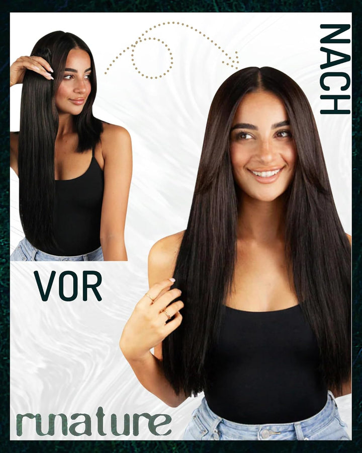 RUNATURE Tape in Extensions Echthaar 35cm Dunkelbraun Echthaar Extensions Tape in Remy Braun Invisib