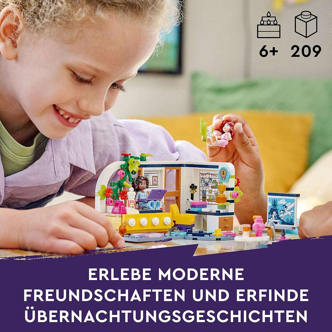 LEGO 41740 Friends Aliyas Zimmer, Spielzeug für Mädchen und Jungen, Übernachtungsparty-Set zum Samme