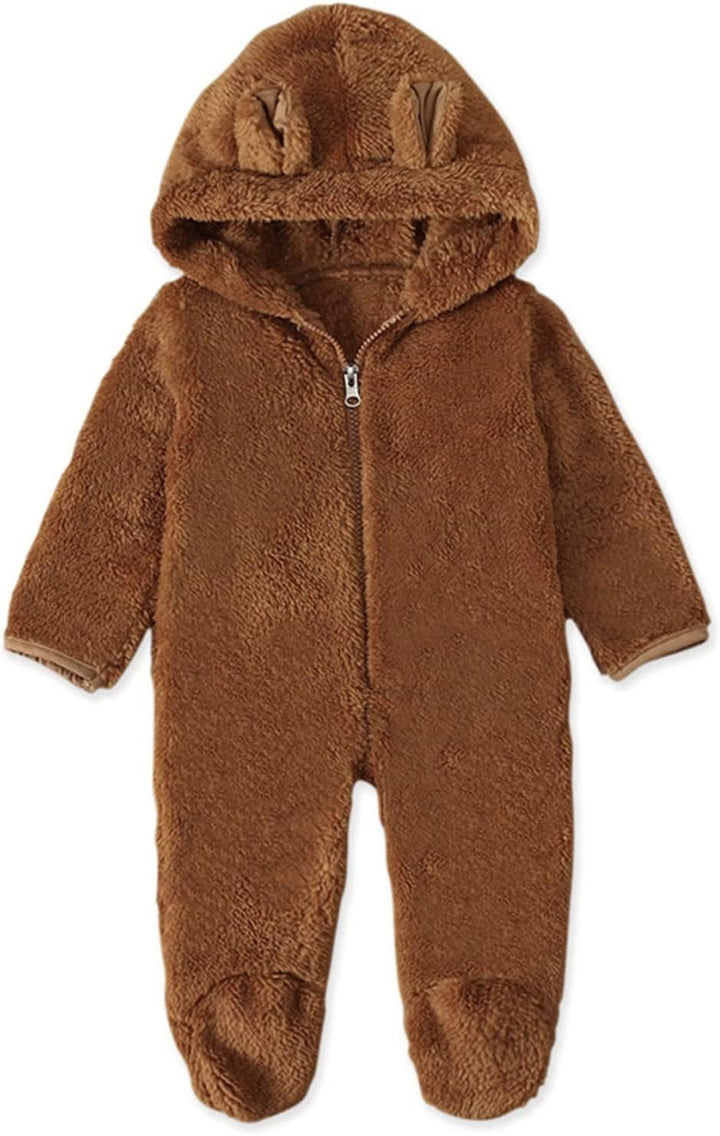 Ohrenfüssiger Säuglingsoverall mit Kapuze Mädchen Babymantel Strampler Jungen Fleece Jungen Strample