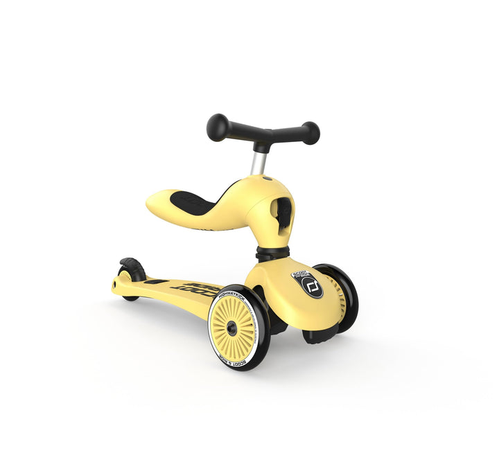 Scoot & Ride Unisex – Babys Highwaykick 1 Kickboard mit Sitz Gelb Einheitsgrösse Single, Gelb Einhei