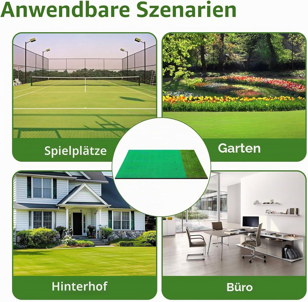 150×120cm Golf Abschlagmatte, Premium Faltbare Golf Trainingsmatte mit 9 Bällen &amp; 9 Tees, Dicke Kuns