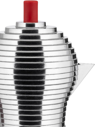 Alessi MDL02/1 R Kaffeekanne, Aluminium, rot, 7.5 x 10.5 x 13.5 cm Rot 7.5 x 10.5 x 13.5 cm Für 1 Ta