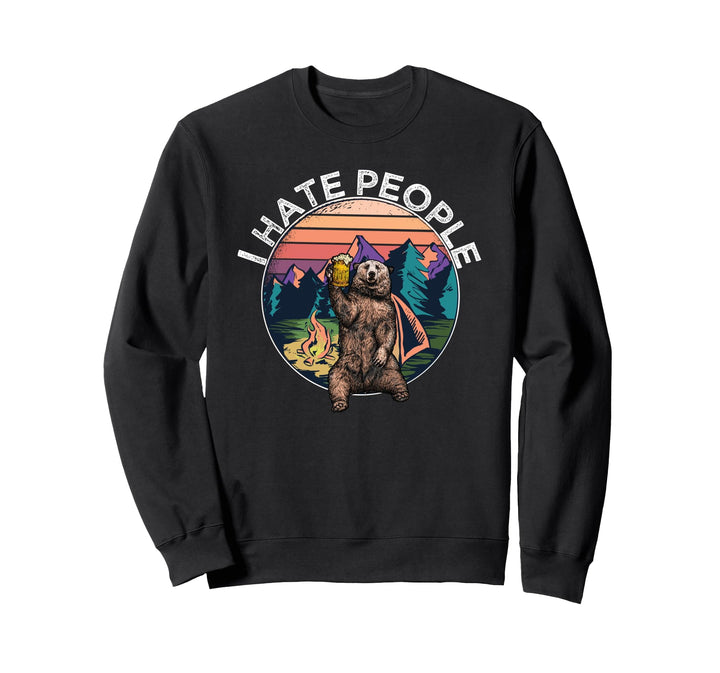 Ich hasse Menschen - Bär Camping Wandern Trekking Sweatshirt