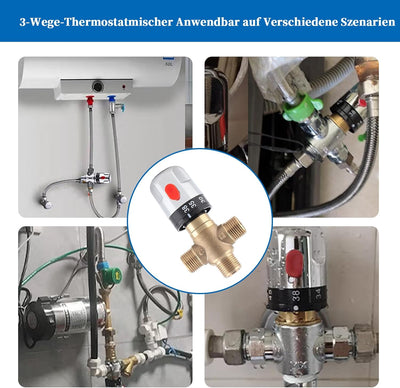 Solid Messing G1 / 2 Thermostatisches Mischventil für Dusche System Wassertemperaturregelung Rohr Be