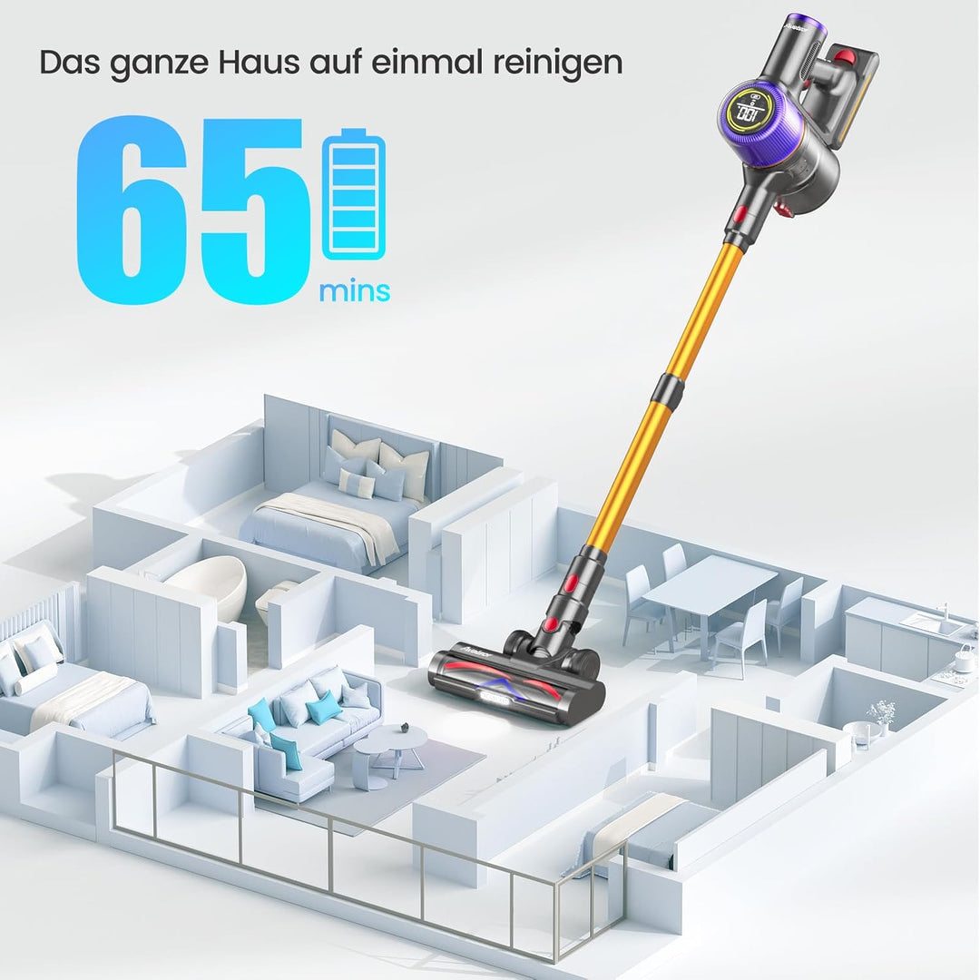 Avalsor 550W/45000Pa Akku Staubsauger, Staubsauger Kabellos mit bis zu 60 Mins Laufzeit, Staubsauger