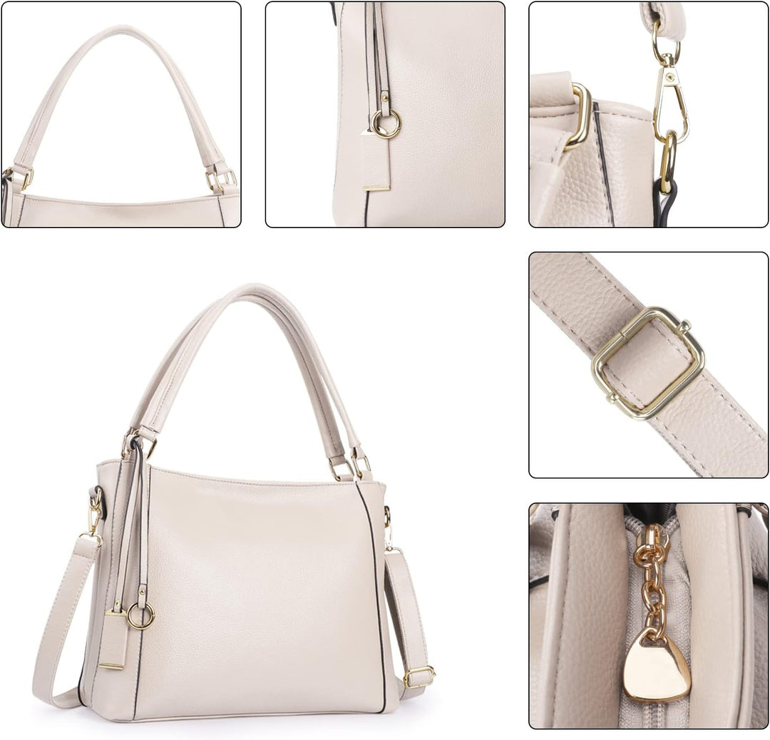 HAWEE Mode Damen Handtasche aus Weiches PU-Leder Umhängetasche Grosse Schultertasche mit Reissversch