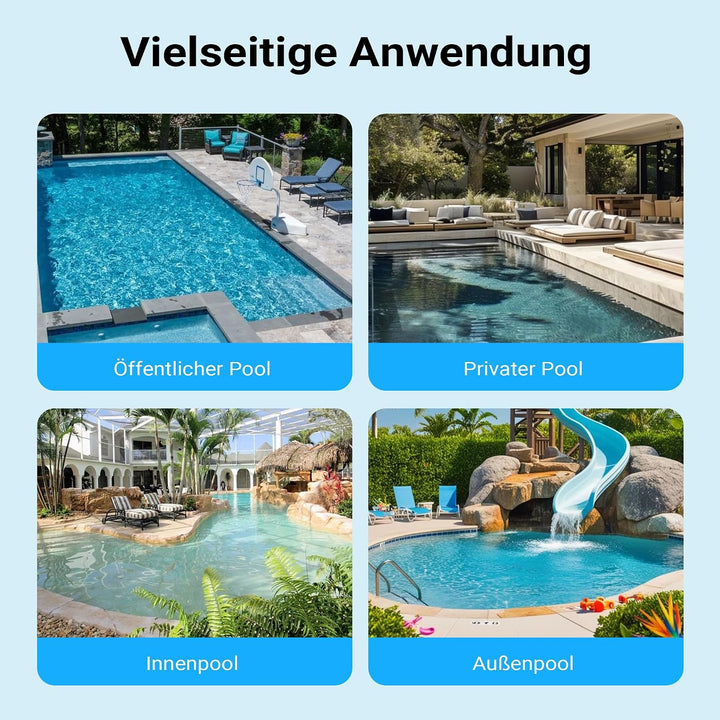 Wiltec Poolpumpe 13200 l/h 370 W für 50-80m³ Pools, Schwimmbadpumpe mit 9 m Förderhöhe, Umwälzpumpe