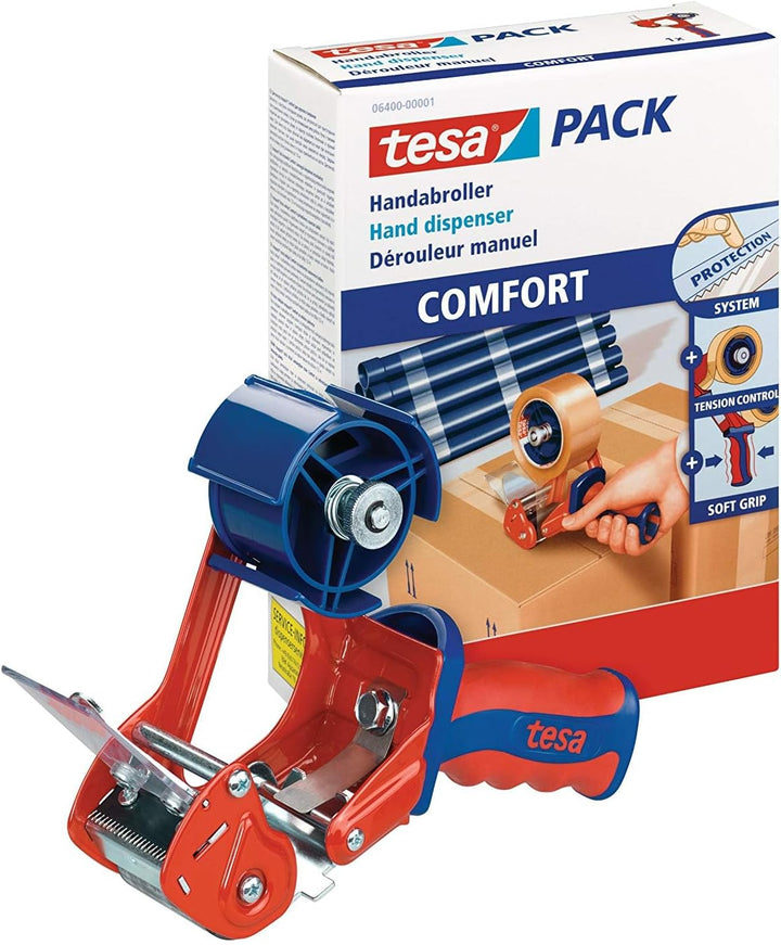 tesa 6400 Packband Handabroller COMFORT bis 50cm, 10 Stk., 10