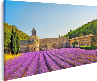 islandburner Bild auf Leinwand Abtei Von Senanque Und Blühende Reihen Lavendel Blumen Auf Sonnenunte