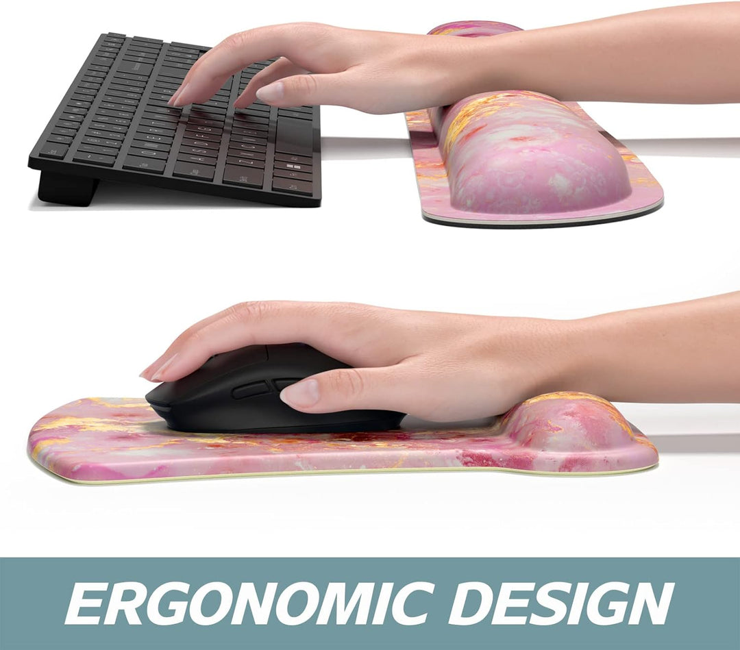 ITNRSIIET Ergonomisches Mauspad mit Handgelenkstütze, Tastatur-Handgelenkauflage, rutschfest, Memory