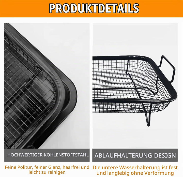Grillkorb Grillgitter fettarm Backofen,CEIEVER Grillkorb Gitter für Backofen 33.5 * 22cm Grill Korb