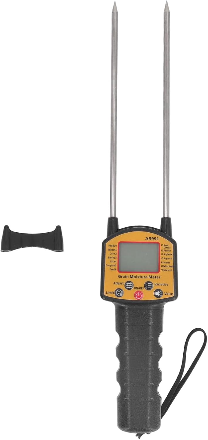 Getreide-Feuchtigkeitsmesser, Digitales LCD-Display, Getreide-Feuchtigkeitstester mit Doppelsonde fü