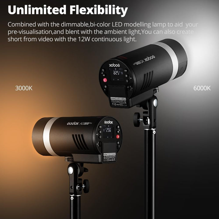 Godox AD300Pro AD300 Pro Outdoor Kamera Blitzlicht Vedio Light 300Ws TTL 2.4G 1/8000 HSS mit 2600mAh