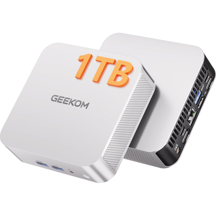 GEEKOM A6 Mini PC mit AMD Ryzen 7 6800, 3-Jahre-Support, Metallgehäuse, DDR5 RAM 1TB M.2 SSD, Mini C