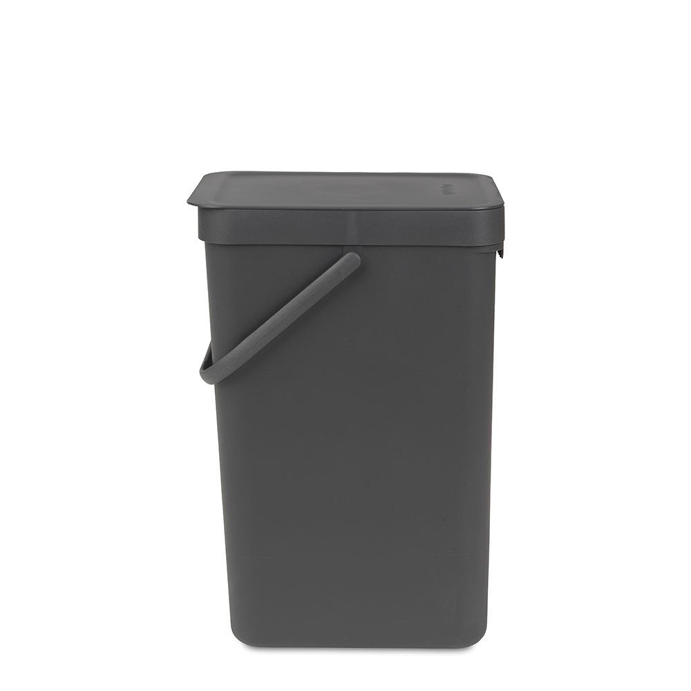 Brabantia Sort &amp; Go Einbaubehälter, Plastik, Dunkelgrau, 16L Grey 16 Liter Mülleimer, Grey 16 Liter