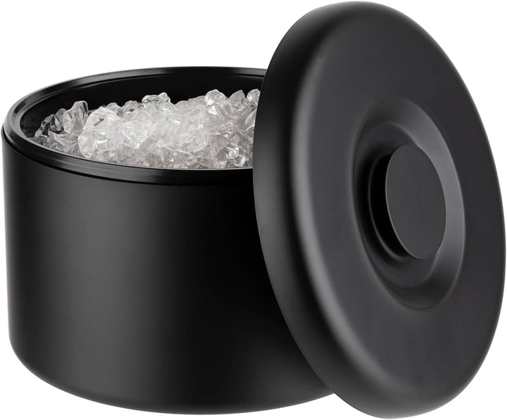 Grosser Eiswürfelbehälter mit 6 Litern Fassungsvermögen, Eiseimer/Eisbox Aluminium - 27 cm x 27 cm x
