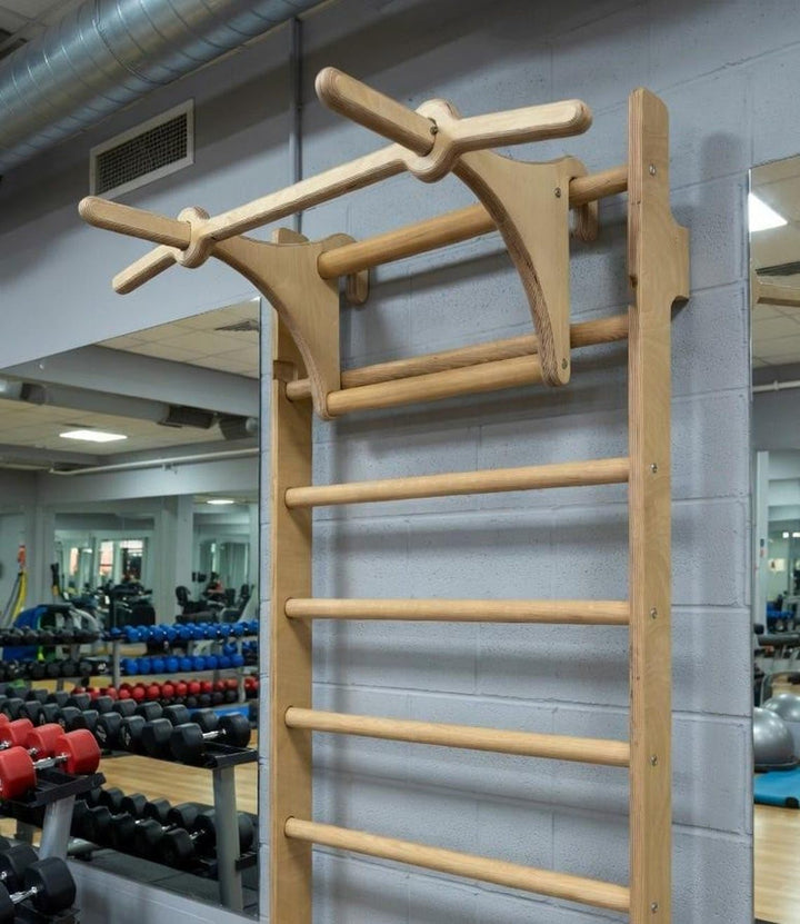 Dip-Stange – Abnehmbare Stange 94 cm – Trainingsstange aus Holz – Für die Turnwand – Breite 48 cm –