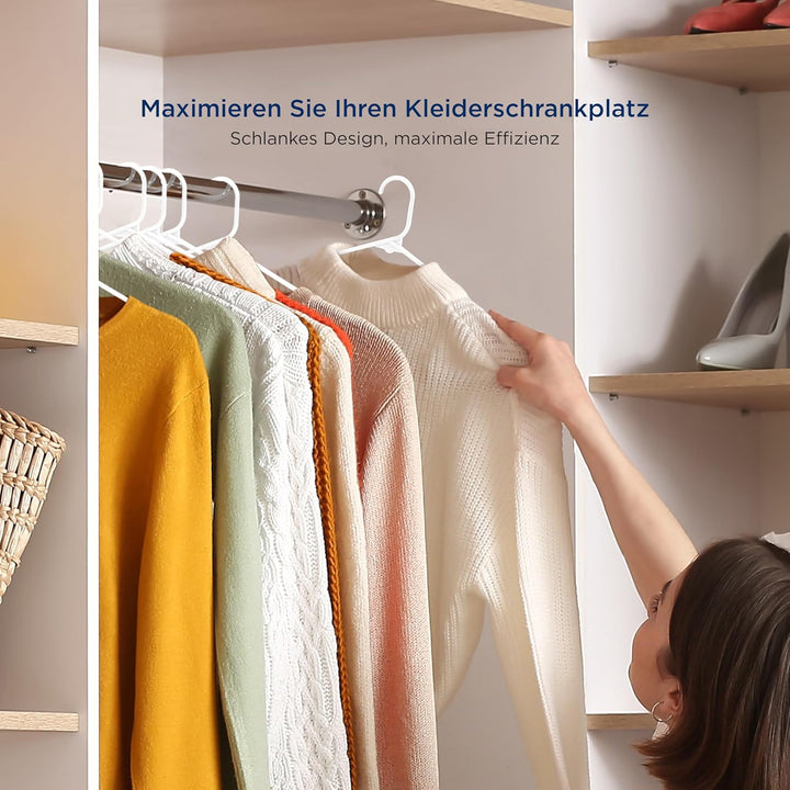 SereneLife Kleiderbügel Kunststoff Weiss, 20er Set, Bügel rutschfest und Platzsparend, Clothes Hange