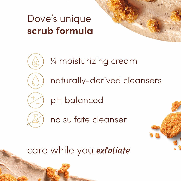 Dove Scrub: Brown Sugar & Coconut Butter für weiches, glattes Hautpeeling Restellt Hautnährstoffe 29