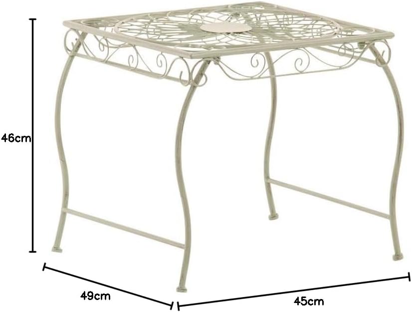 CLP Eisentisch Zarina in nostalgischem Design I Robuster Gartentisch mit kunstvollen Verzierungen, F